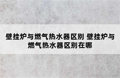 壁挂炉与燃气热水器区别 壁挂炉与燃气热水器区别在哪